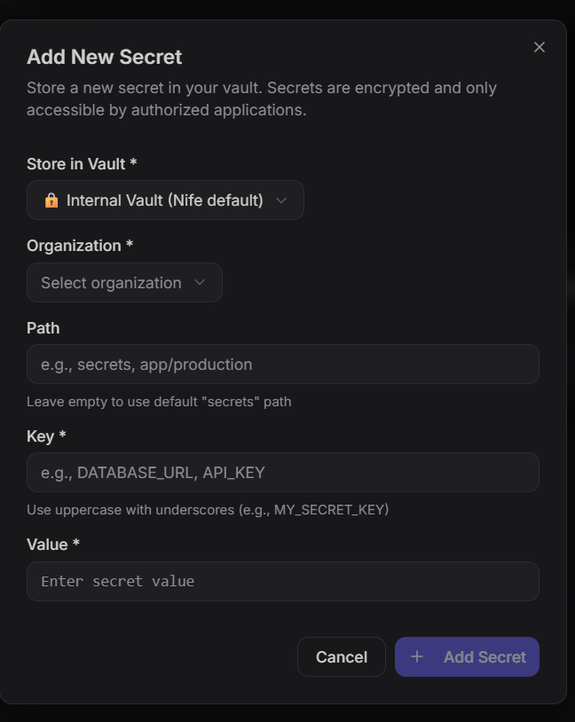 Add Secret