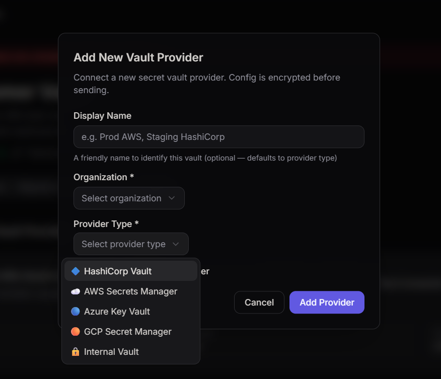 Add Vault Provider