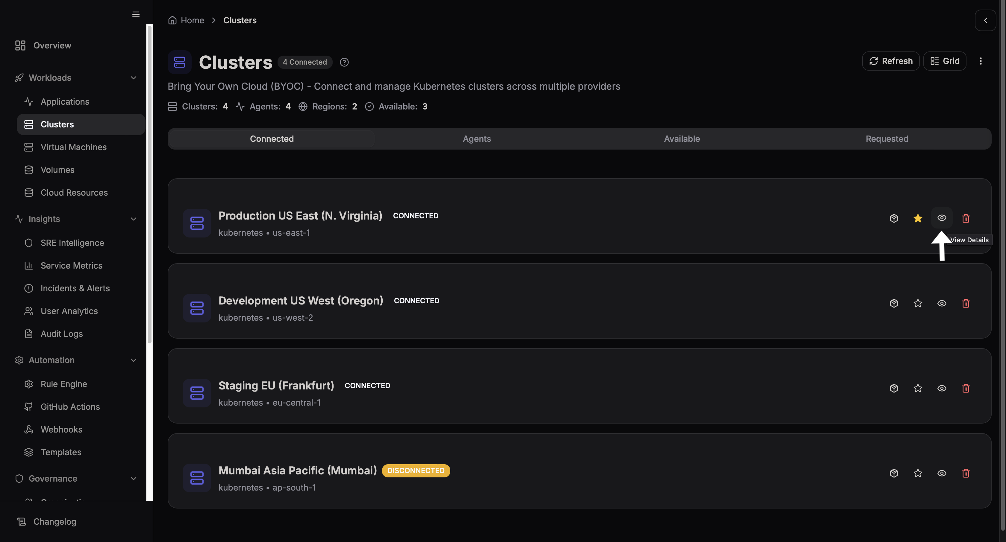 View cluster details