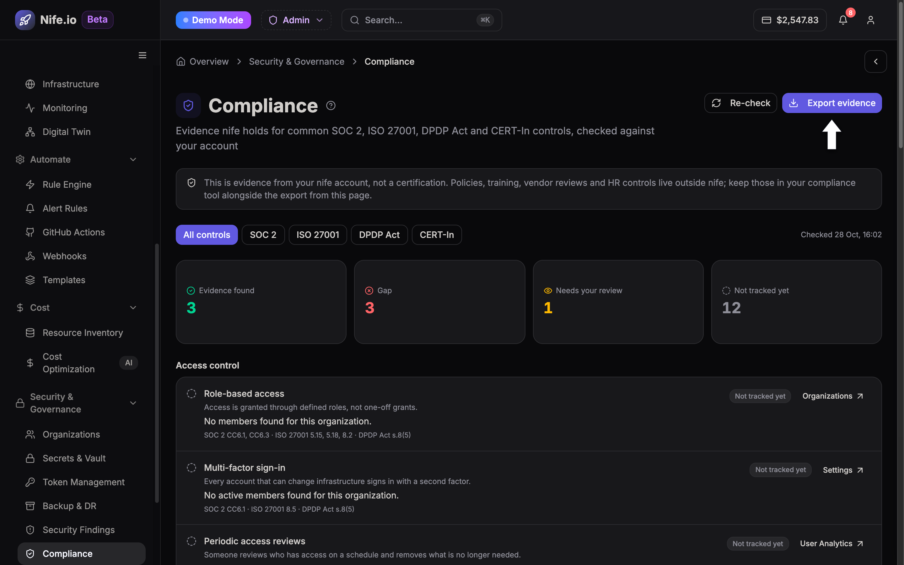 Nife Compliance Auditing Dashboard