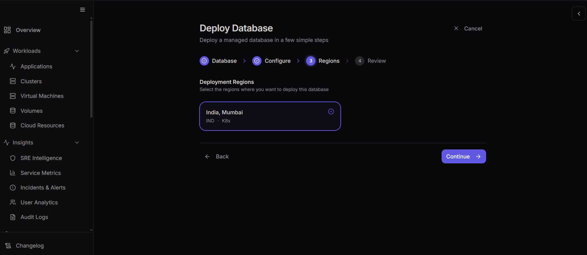 Specify regions and resources
