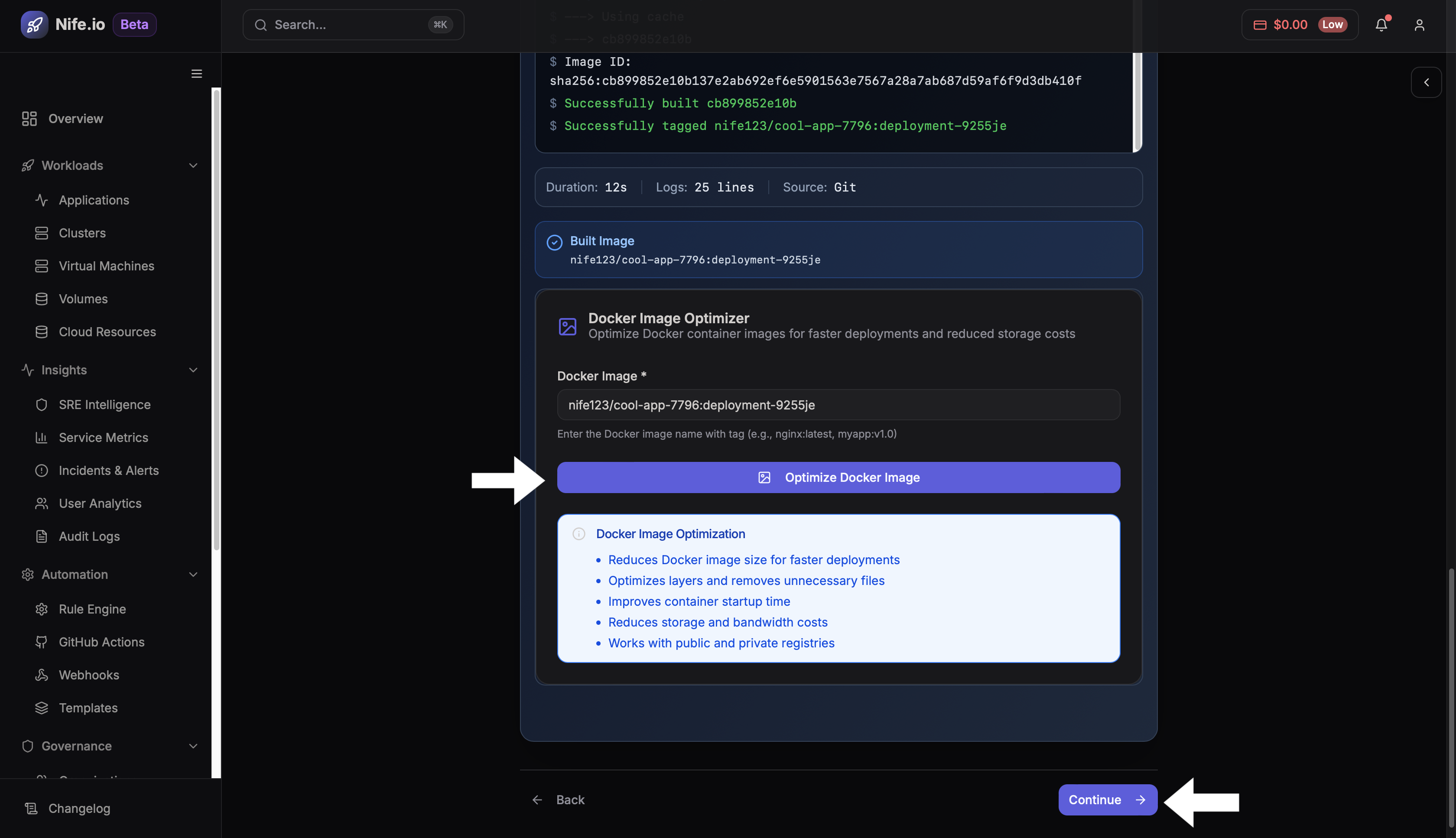 Optimize docker image