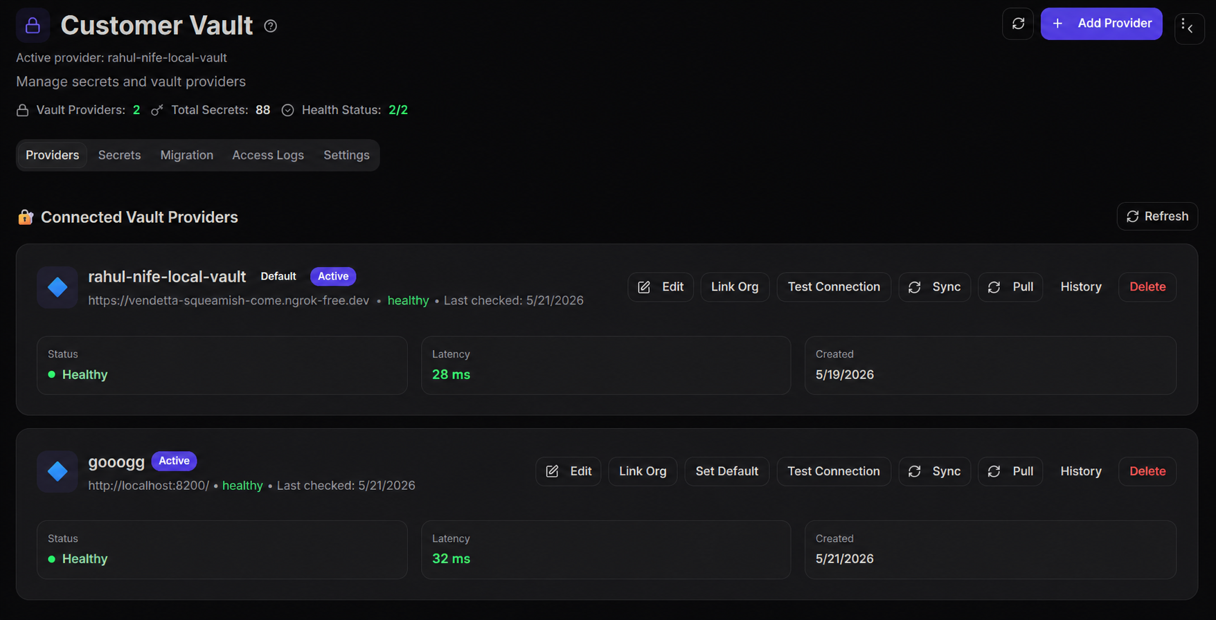 Vault Dashboard