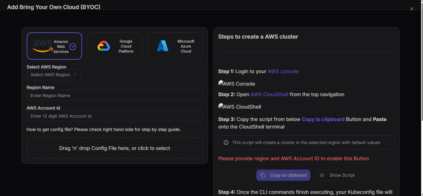 cluster details form