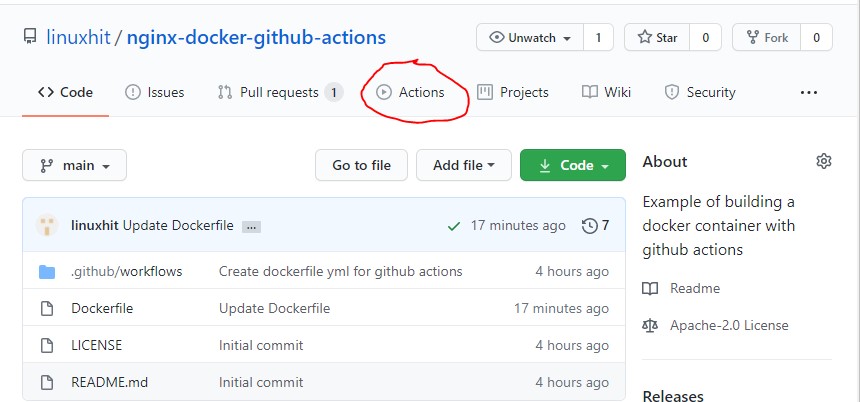 Github action workflow