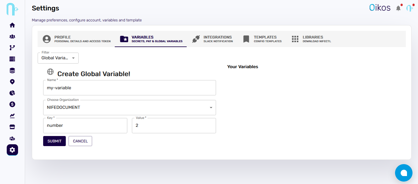 Create Global Variable