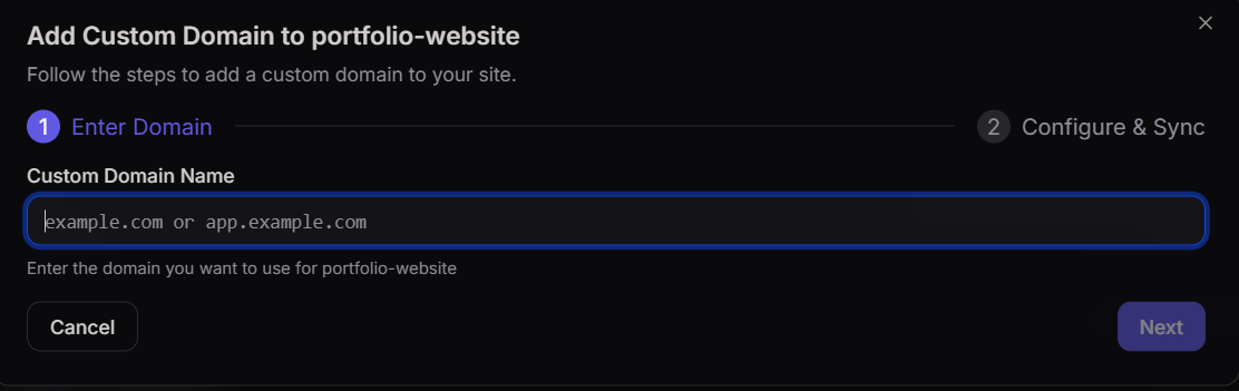 Add Custom Domain to portfolio-website