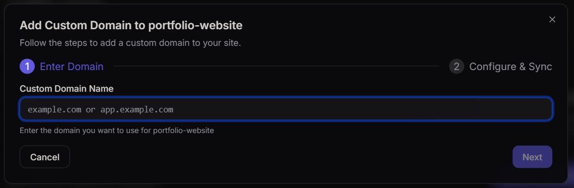 Navigate to database section