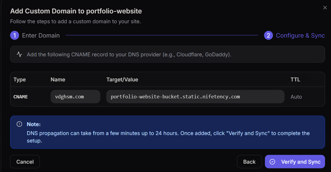 Navigate to database section