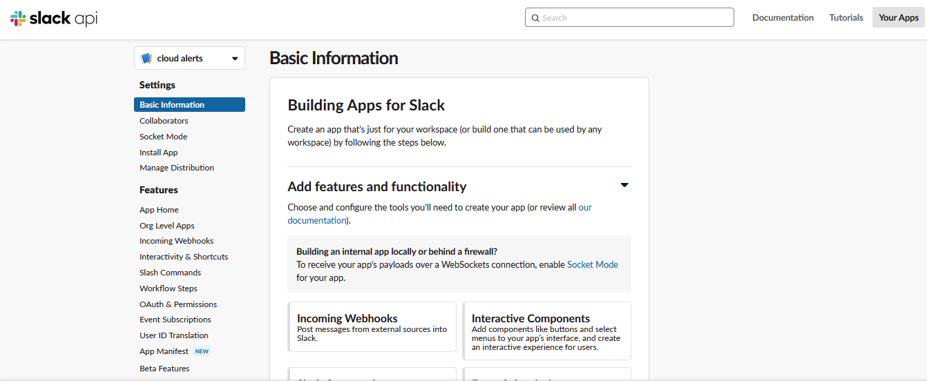 navigate to Incoming Webhooks